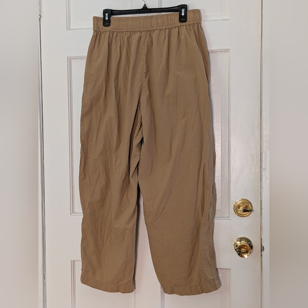 Madewell 100% Cotton Pull-On Wide Leg Pants Tan Large - Picture 3 of 4